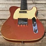 Danocaster Single Cut Double Bound T-Style Electric Guitar in Faded Candy Apple Red – With Foilbucker Neck Pickup!