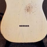 Shabat Lion T-Style Relic’d Electric Guitar in Vintage White with Gold Guard – Swamp Ash Body & Lollar Pickups!