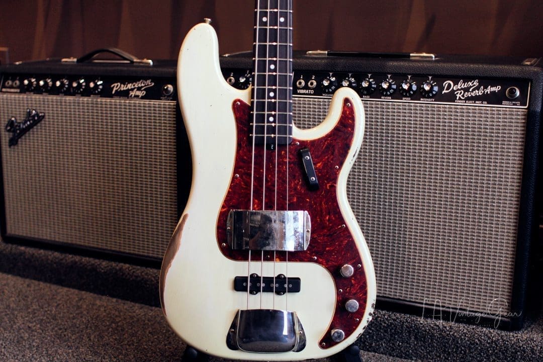 Shabat Panther Relic'd Electric Bass Guitar - Vintage White Finish & Alder Body - Image 2