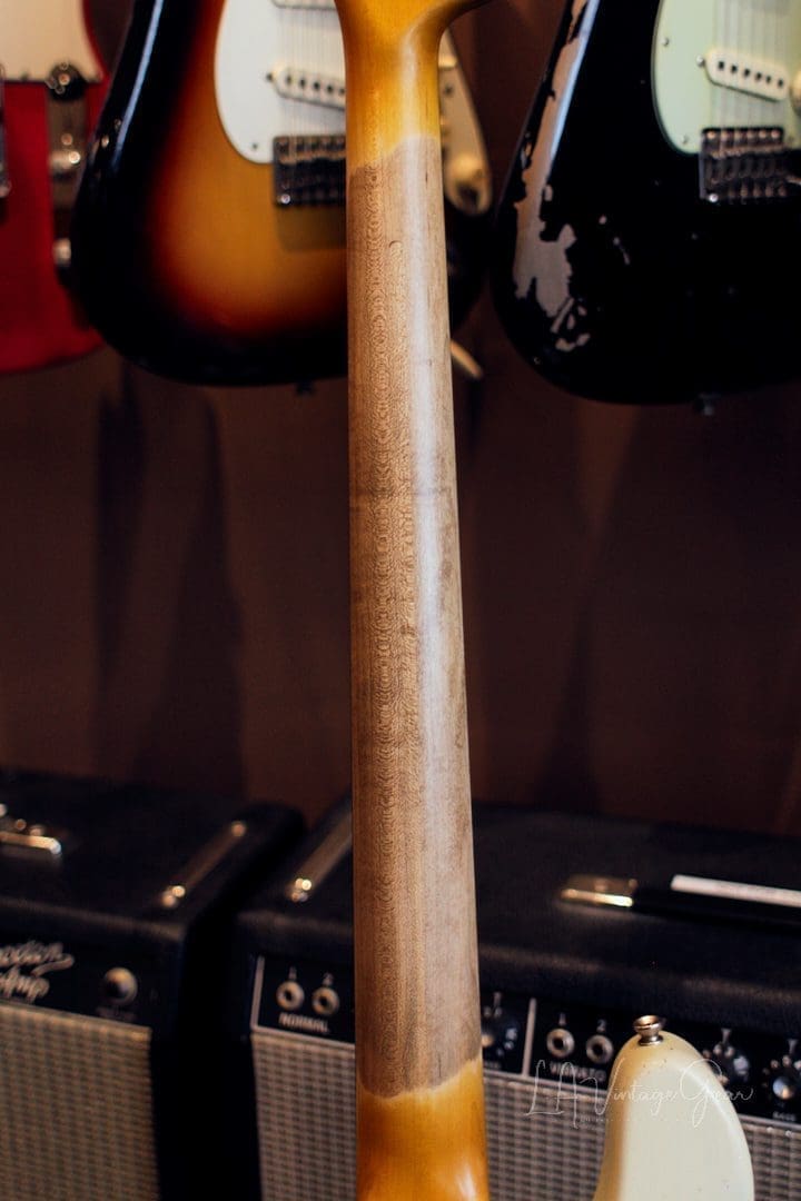 Shabat Panther Relic'd Electric Bass Guitar - Vintage White Finish & Alder Body - Image 16