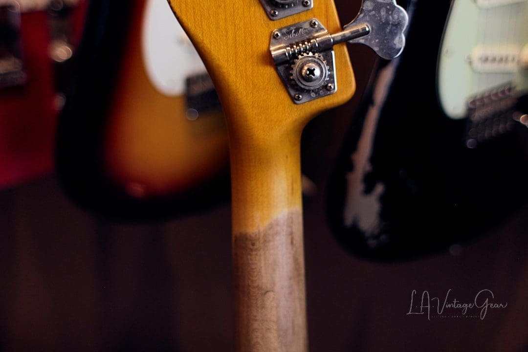 Shabat Panther Relic'd Electric Bass Guitar - Vintage White Finish & Alder Body - Image 19