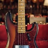 Shabat Panther Electric P-Style Relic’d Bass Guitar – 3T Sunburst Finish & Swamp Ash Body