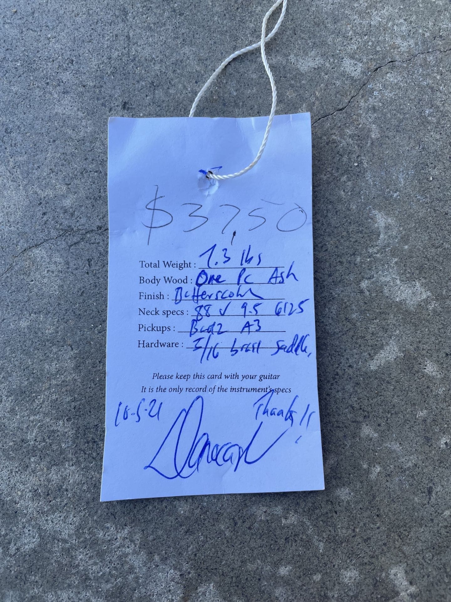 Danocaster Single Cut Butterscotch  Blackguard Electric Guitar - One Piece Ash Body & Budz A3 Pickups! - Image 8