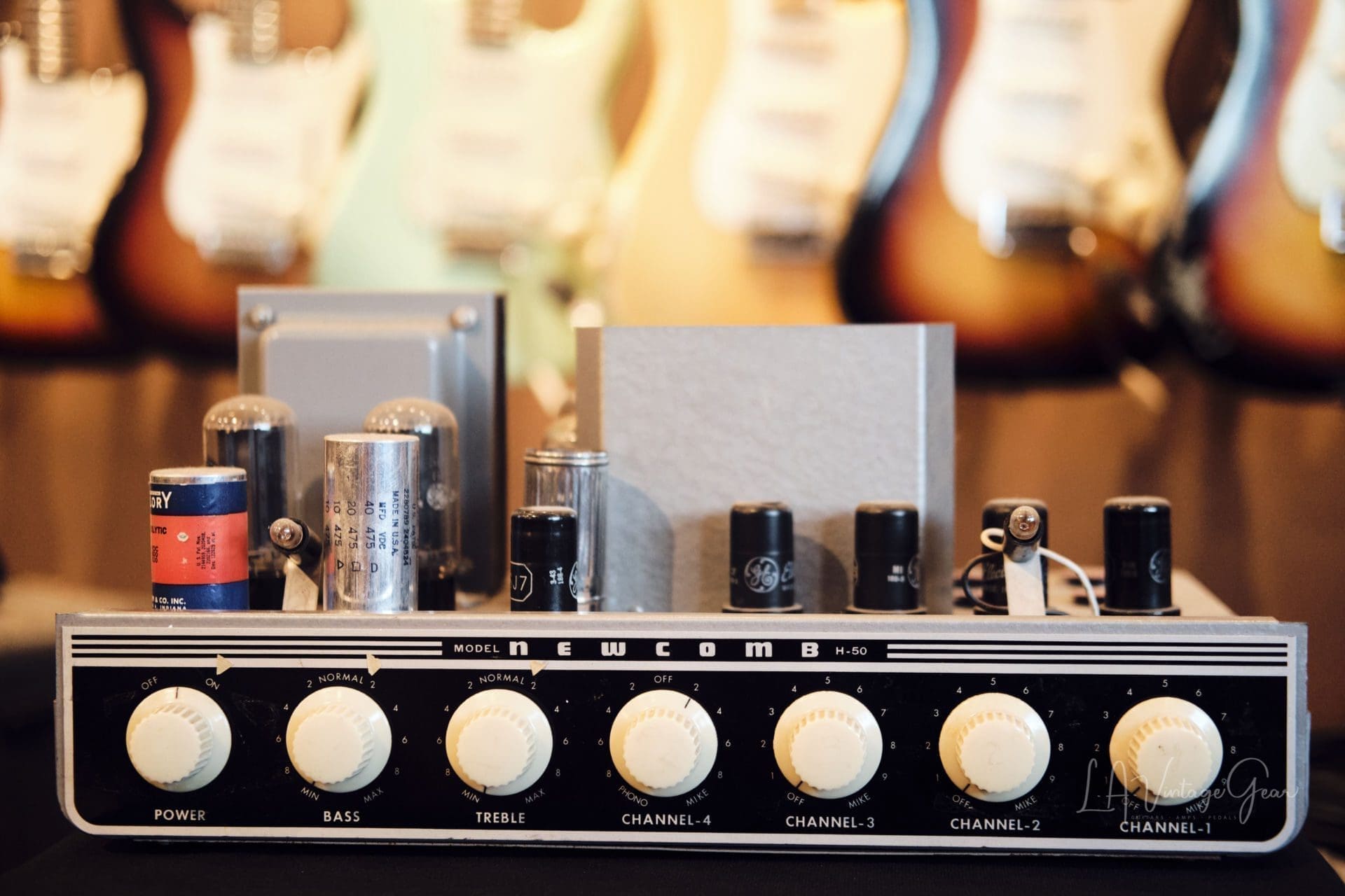 Newcomb H-50 Guitar Amp Head - 50 Watt Vintage Tube Amp PA Conversion with 6L6 Tubes! - Image 5