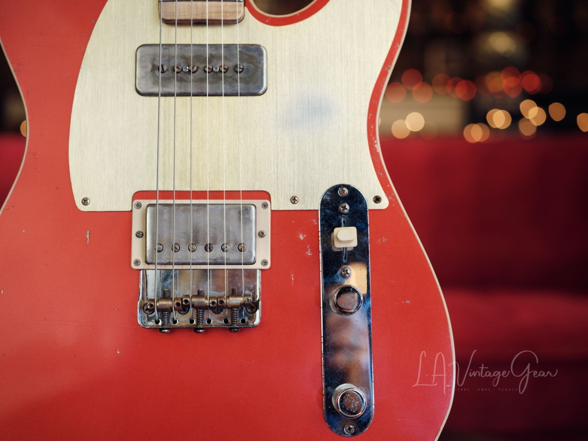 Mario Martin Model T Beast- Double Bound Electric Guitar - Candy Apple Red Finish & Paulownia Body! Light Relic! - Image 4