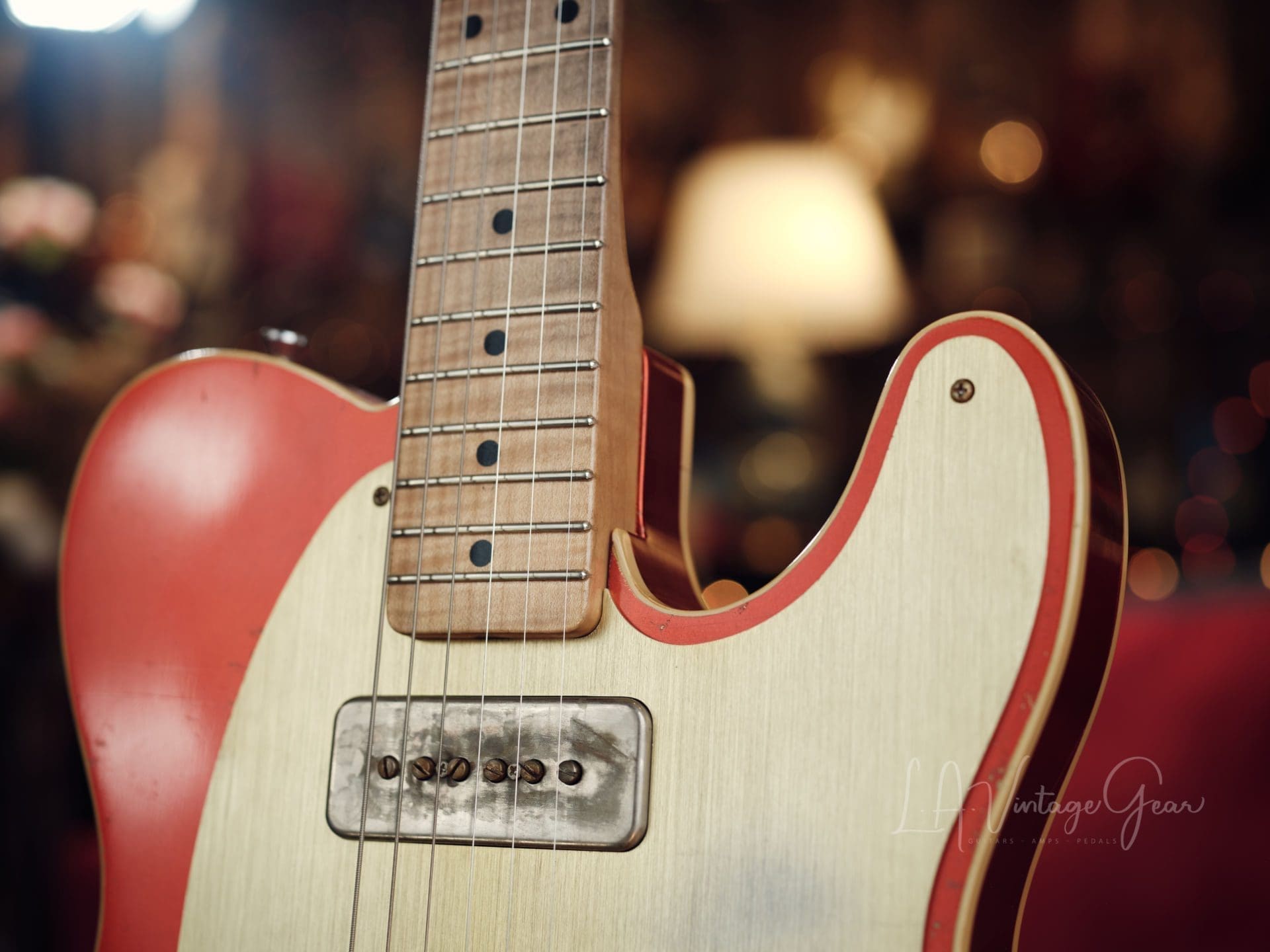 Mario Martin Model T Beast- Double Bound Electric Guitar - Candy Apple Red Finish & Paulownia Body! Light Relic! - Image 5