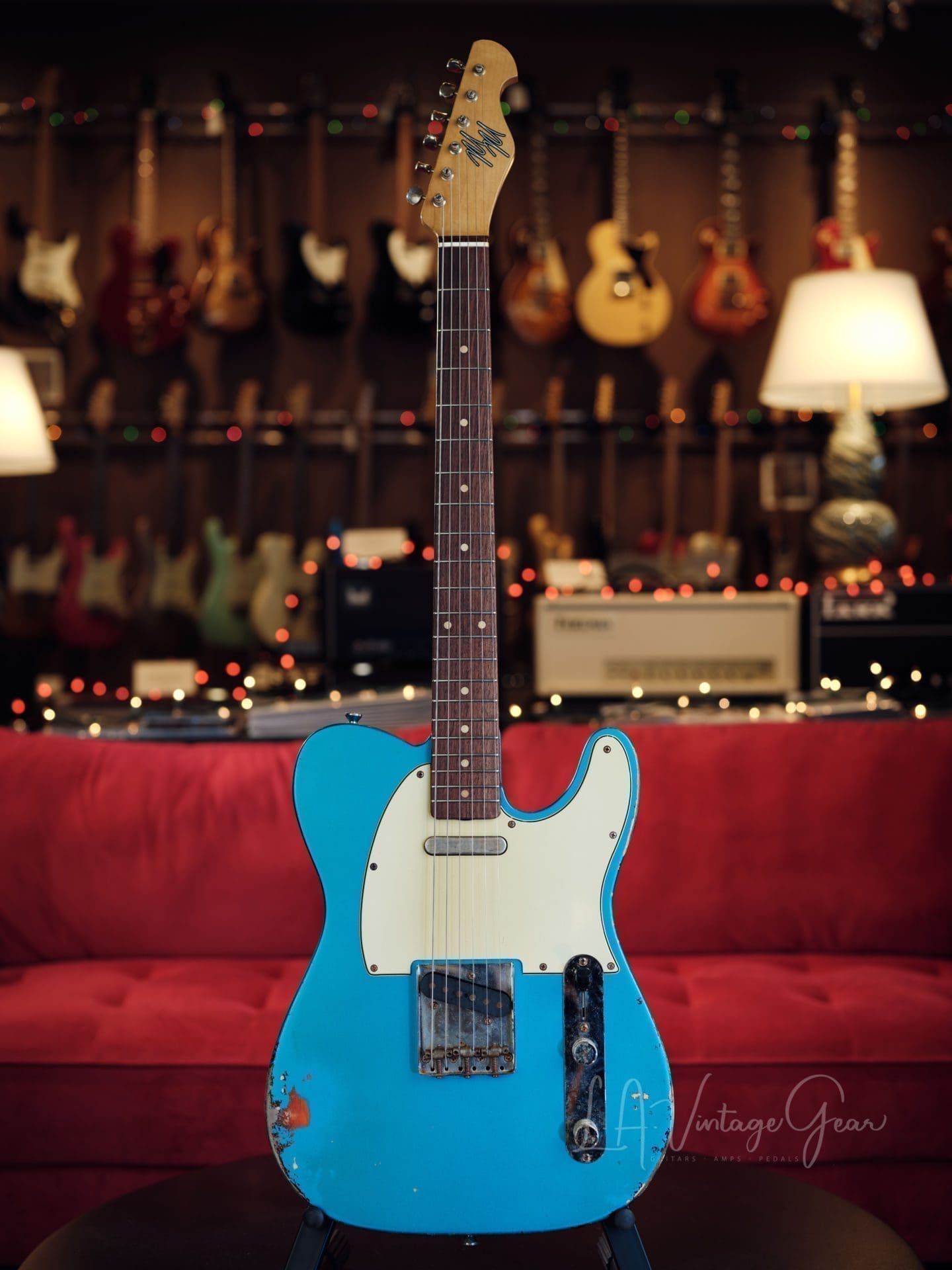 Mario Martin Model-T Electric Guitar - Lake Placid Blue over Sunburst Relic'd Finish - Brand New!