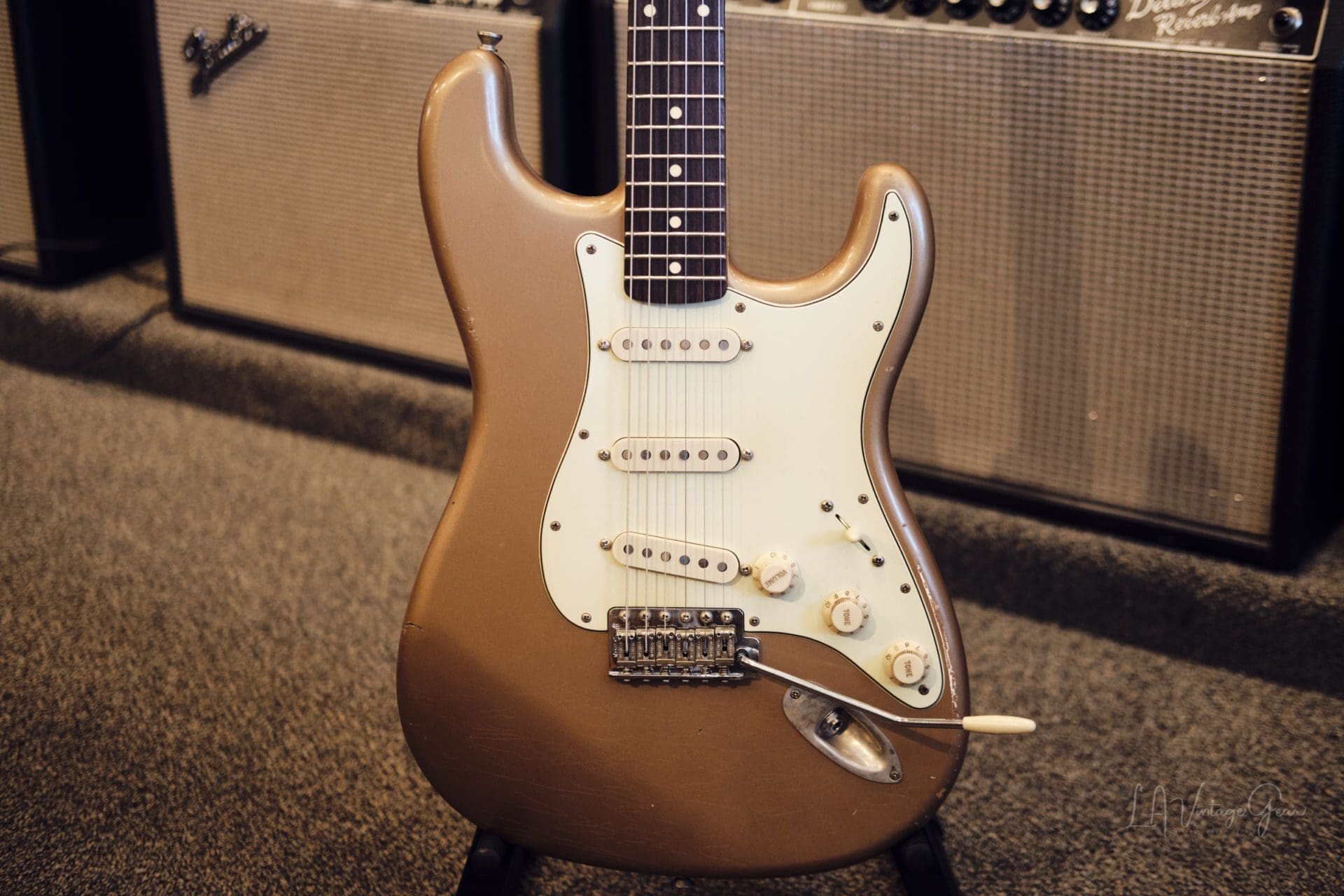 K-Line Springfield S-Style Electric Guitar-Lightly Relic'd Firemist Gold Finish #020180-Brand New! - Image 2