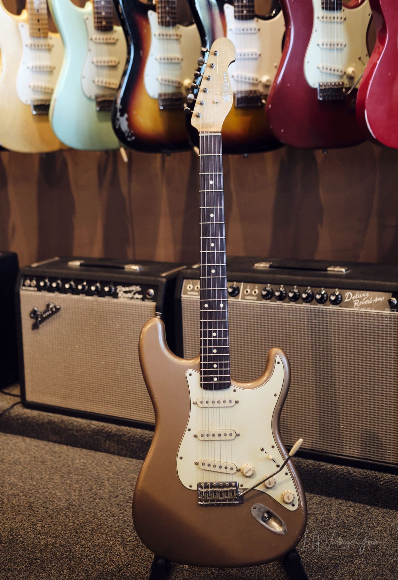 K-Line Springfield S-Style Electric Guitar-Lightly Relic'd Firemist Gold Finish #020180-Brand New!