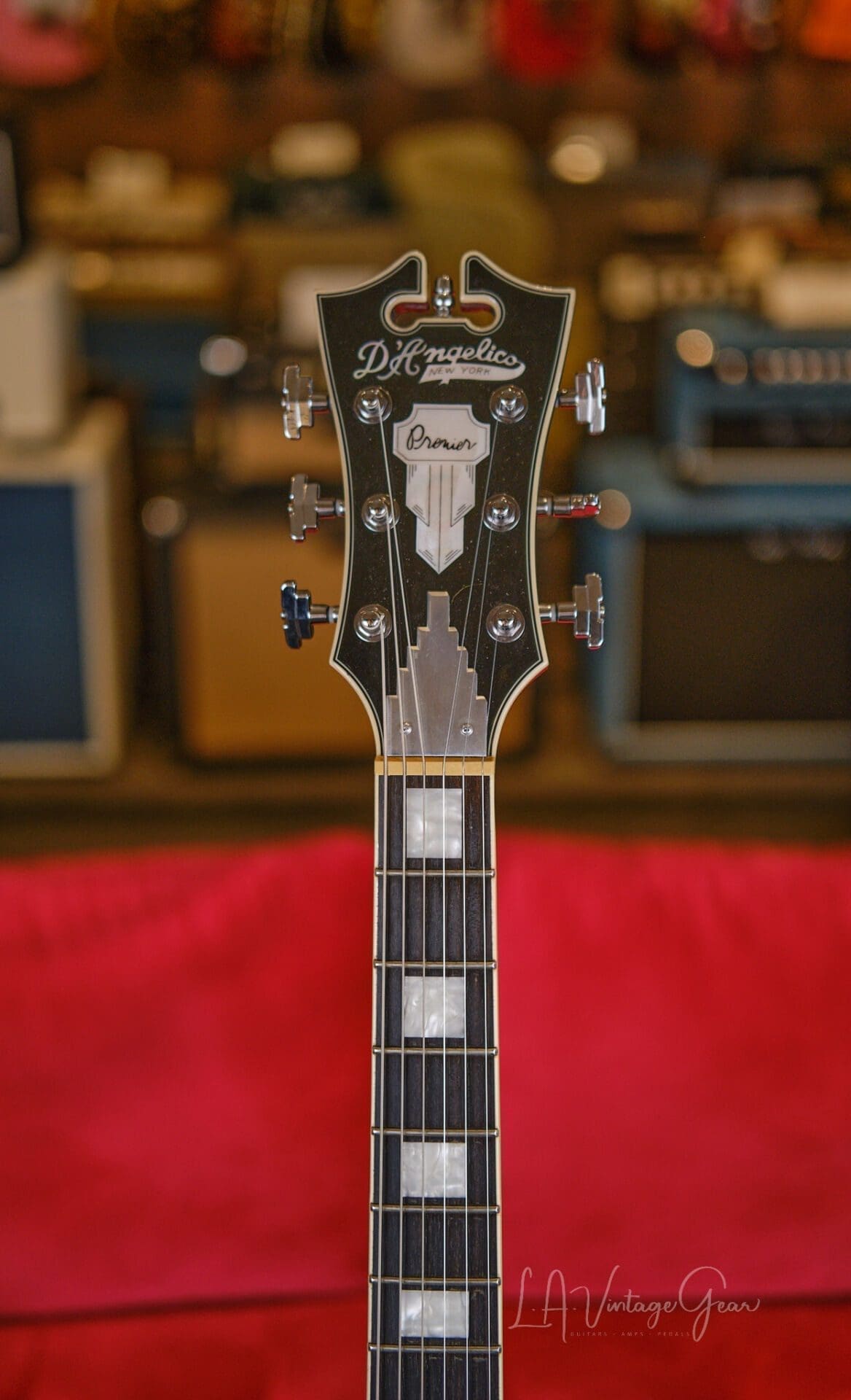 D'Angelico Premier DC Semi-Hollow Electric Guitar With Stairstep Tailpiece - Black - Image 4