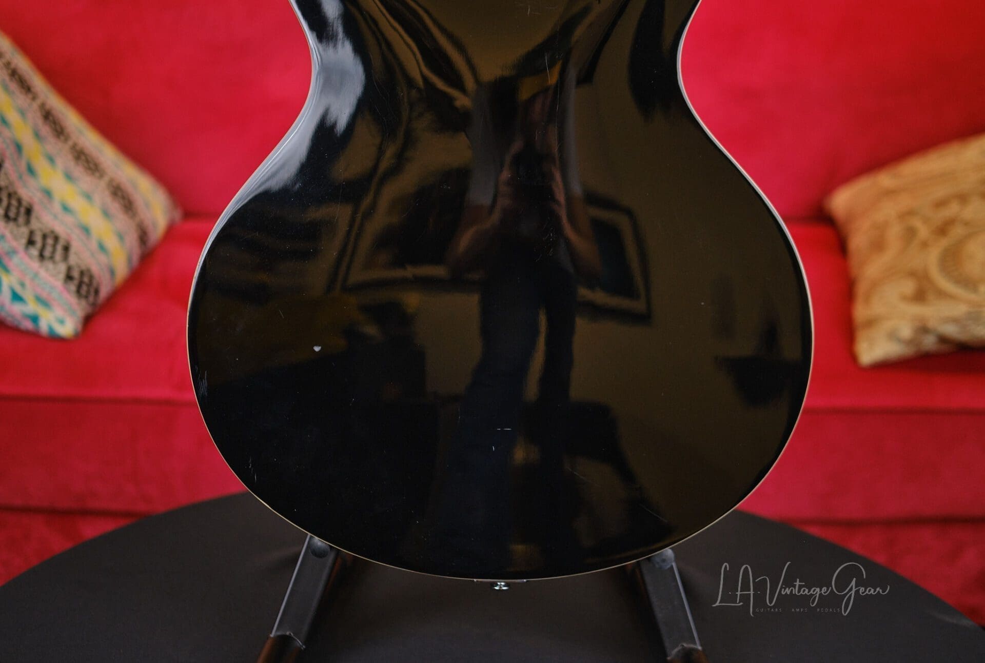 D'Angelico Premier DC Semi-Hollow Electric Guitar With Stairstep Tailpiece - Black - Image 7