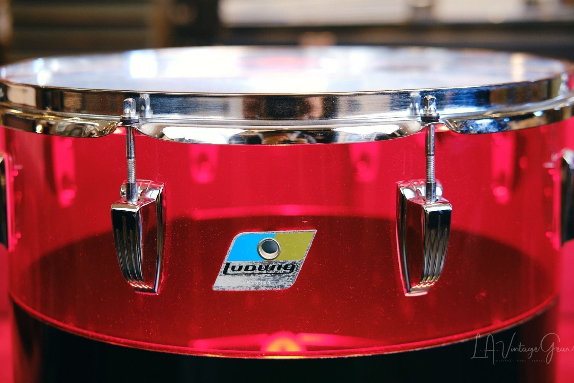 1970's Ludwig Vistalite Tri-Band Green, Black, and Red Drum Kit 22/12/13/16 - Think The Wailers ! - Image 17