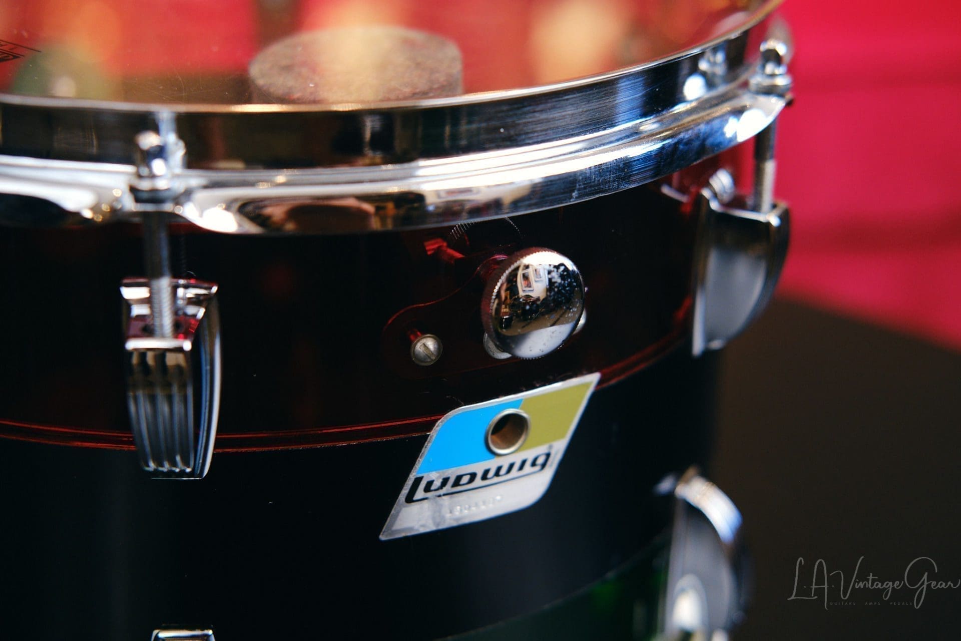 1970's Ludwig Vistalite Tri-Band Green, Black, and Red Drum Kit 22/12/13/16 - Think The Wailers ! - Image 5