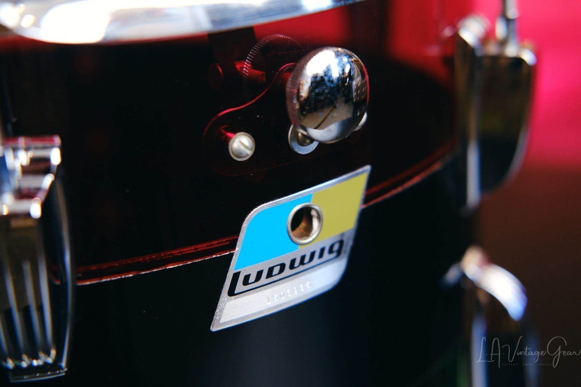 1970's Ludwig Vistalite Tri-Band Green, Black, and Red Drum Kit 22/12/13/16 - Think The Wailers ! - Image 10