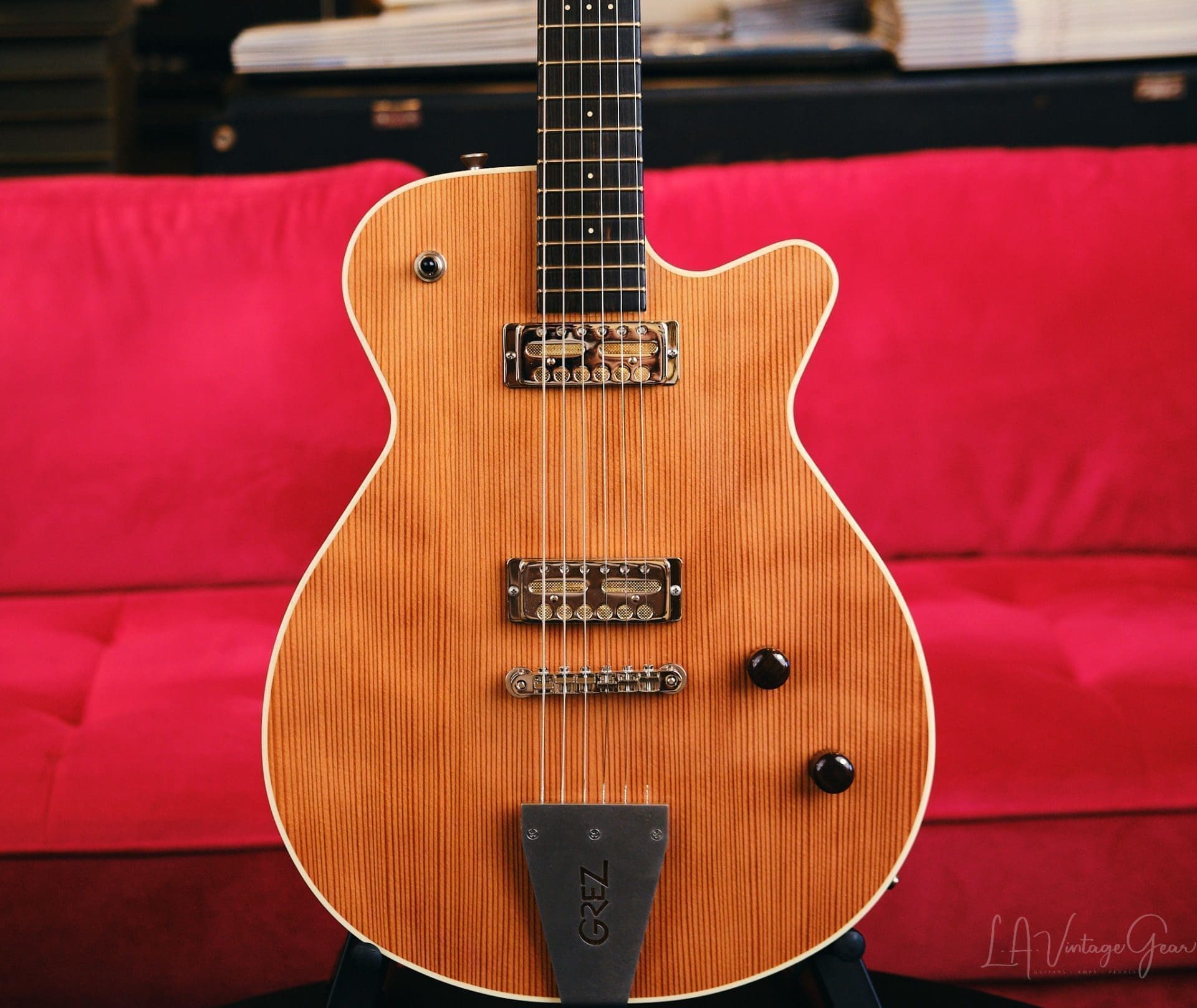 Grez Mendocino Natural Single Cut Electric Guitar - Solid Old Growth Redwood Top & Lollar Pickups - Image 2
