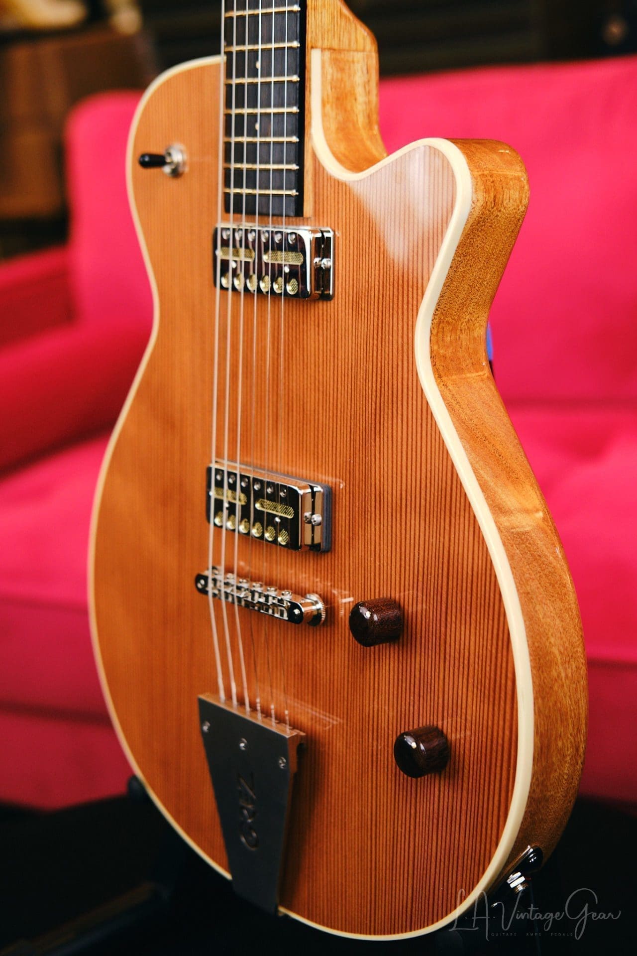 Grez Mendocino Natural Single Cut Electric Guitar - Solid Old Growth Redwood Top & Lollar Pickups - Image 8