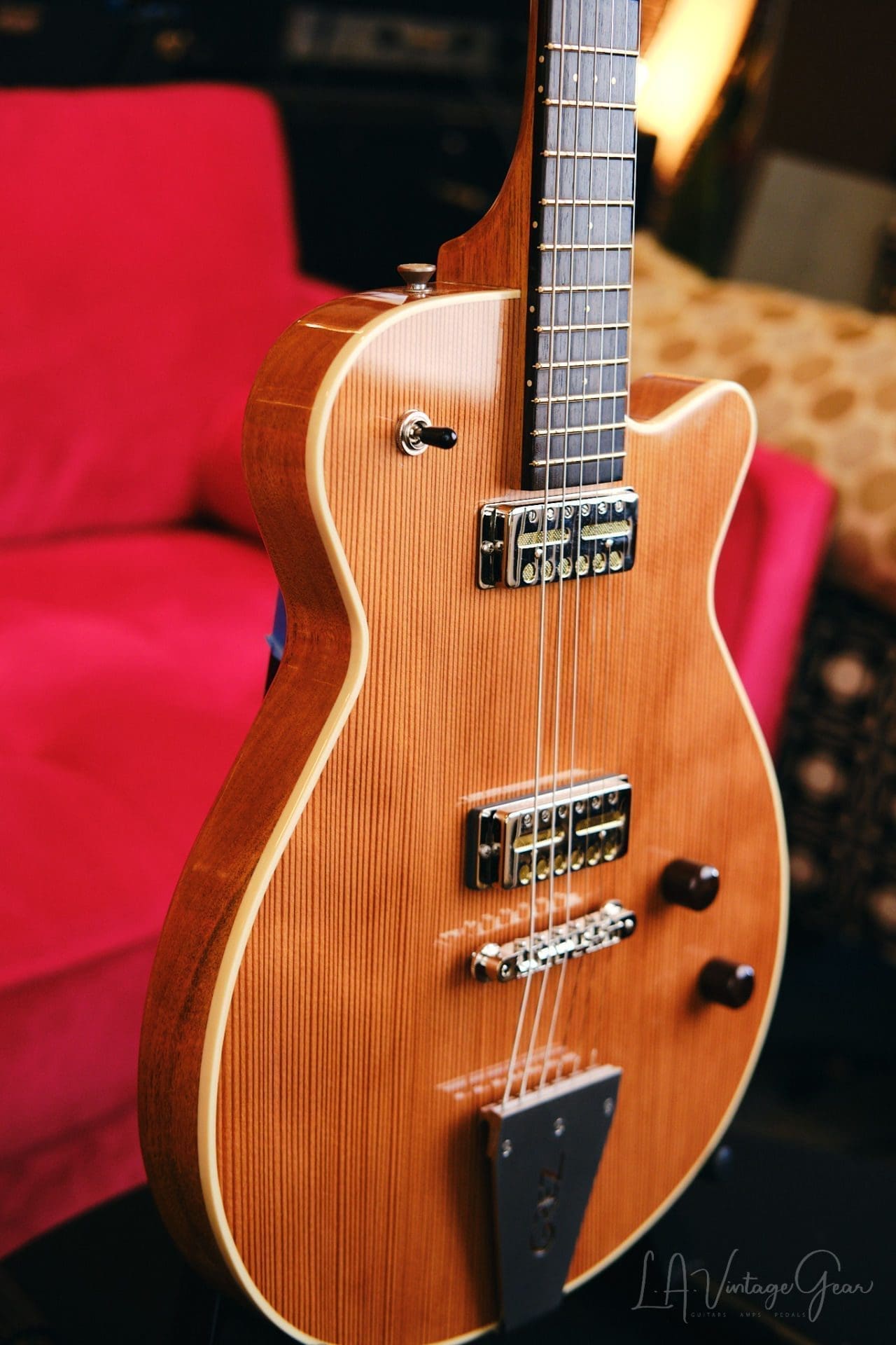 Grez Mendocino Natural Single Cut Electric Guitar - Solid Old Growth Redwood Top & Lollar Pickups - Image 9