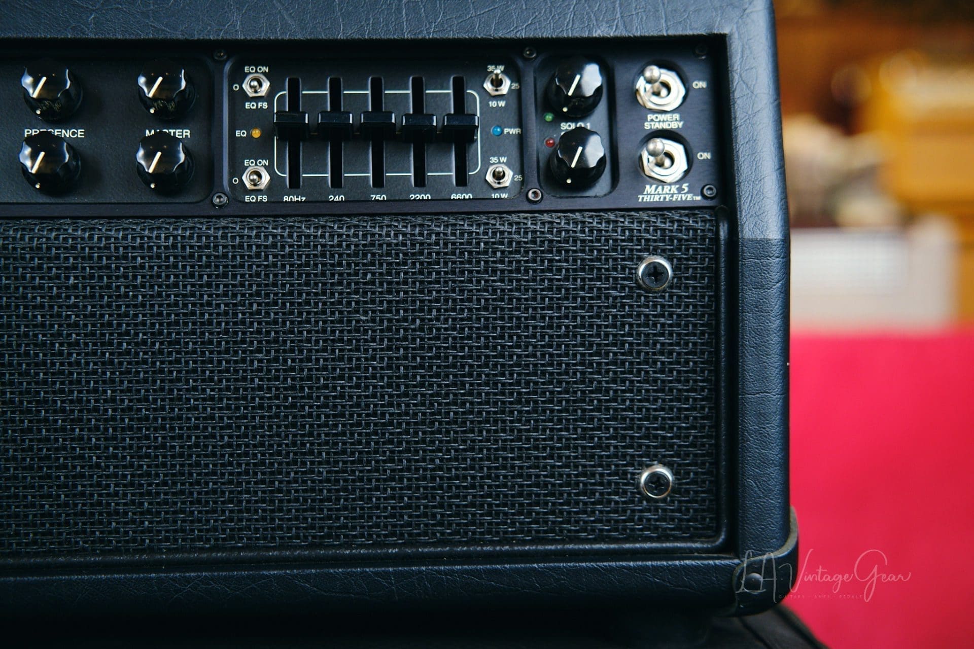 Mesa Boogie Mark V 35W Head-Black Tolex Finish with Rackmount, Footswitch, & Cover-Mint Condition! - Image 3