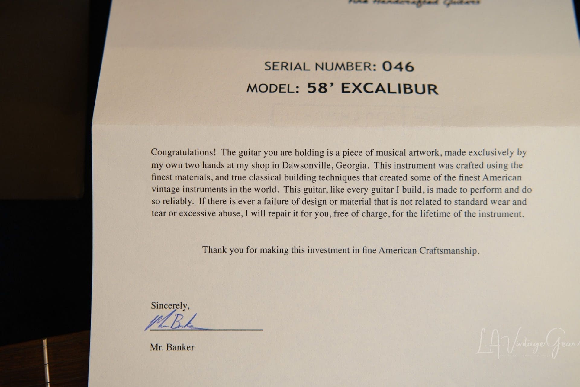 Banker '58 Spec "Excalibur" Electric Guitar 2019 - Relic'd Korina Body & Brazillian Rosewood Fretboard! Serial #46! - Image 25