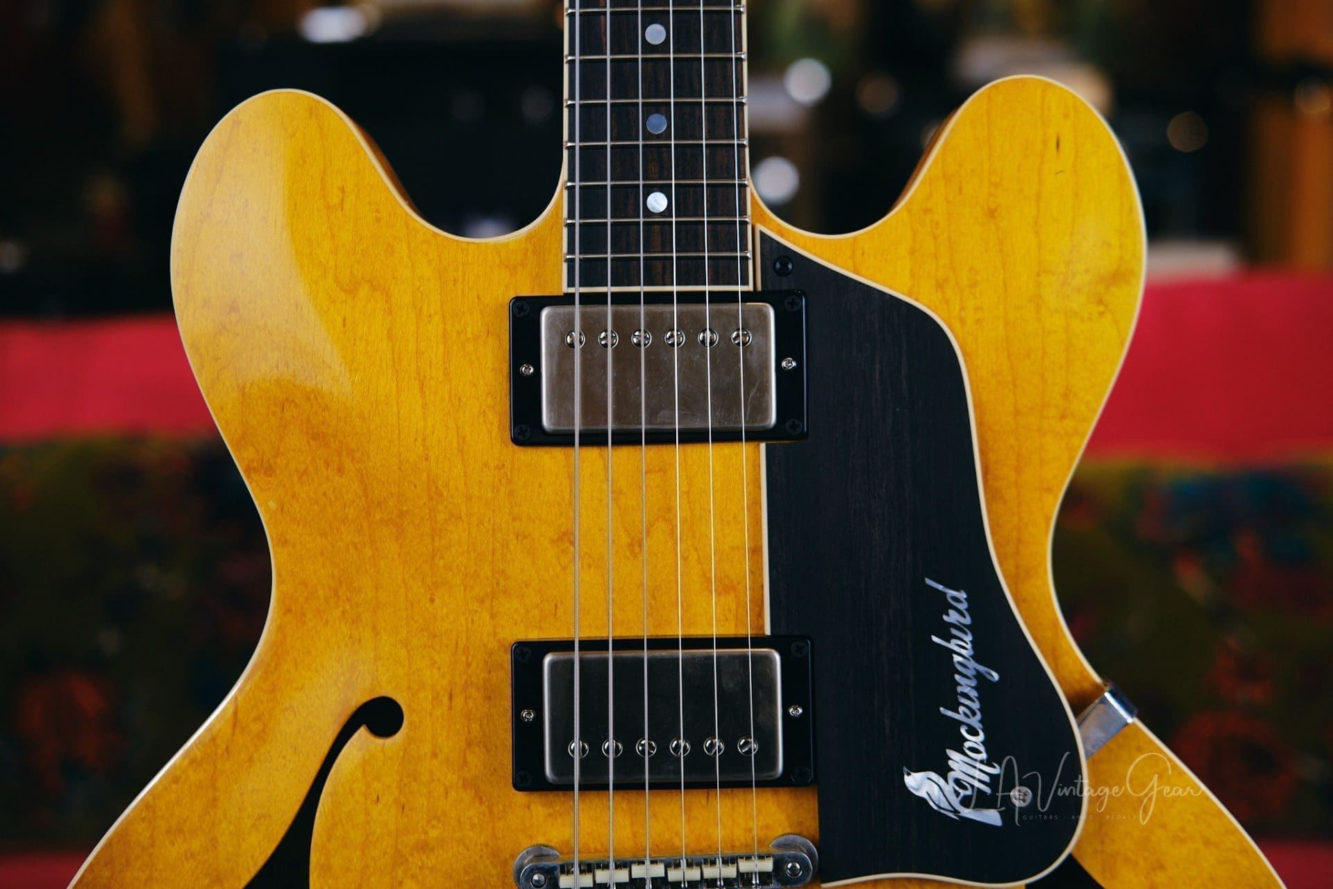 Josh Williams 'Mockingbird' JWG270 Semi-Hollowbody Electric Guitar-Vintage Natural Finish & Bloombucker Pickups! - Image 3