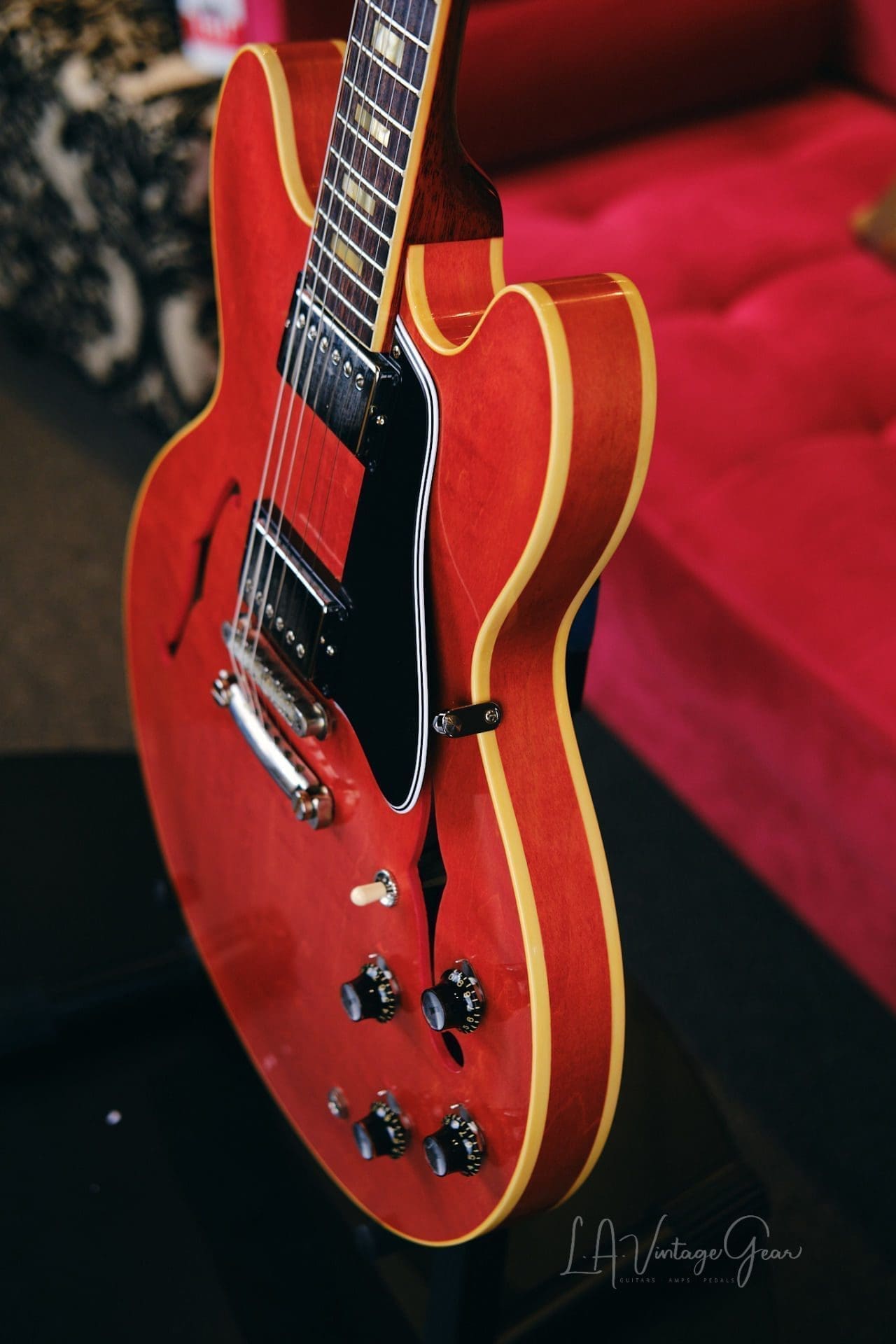 Gibson ES-335 Semi-Hollowbody '64 Historic Reissue Electric Guitar (2021) - Watermelon Red Finish - Image 13