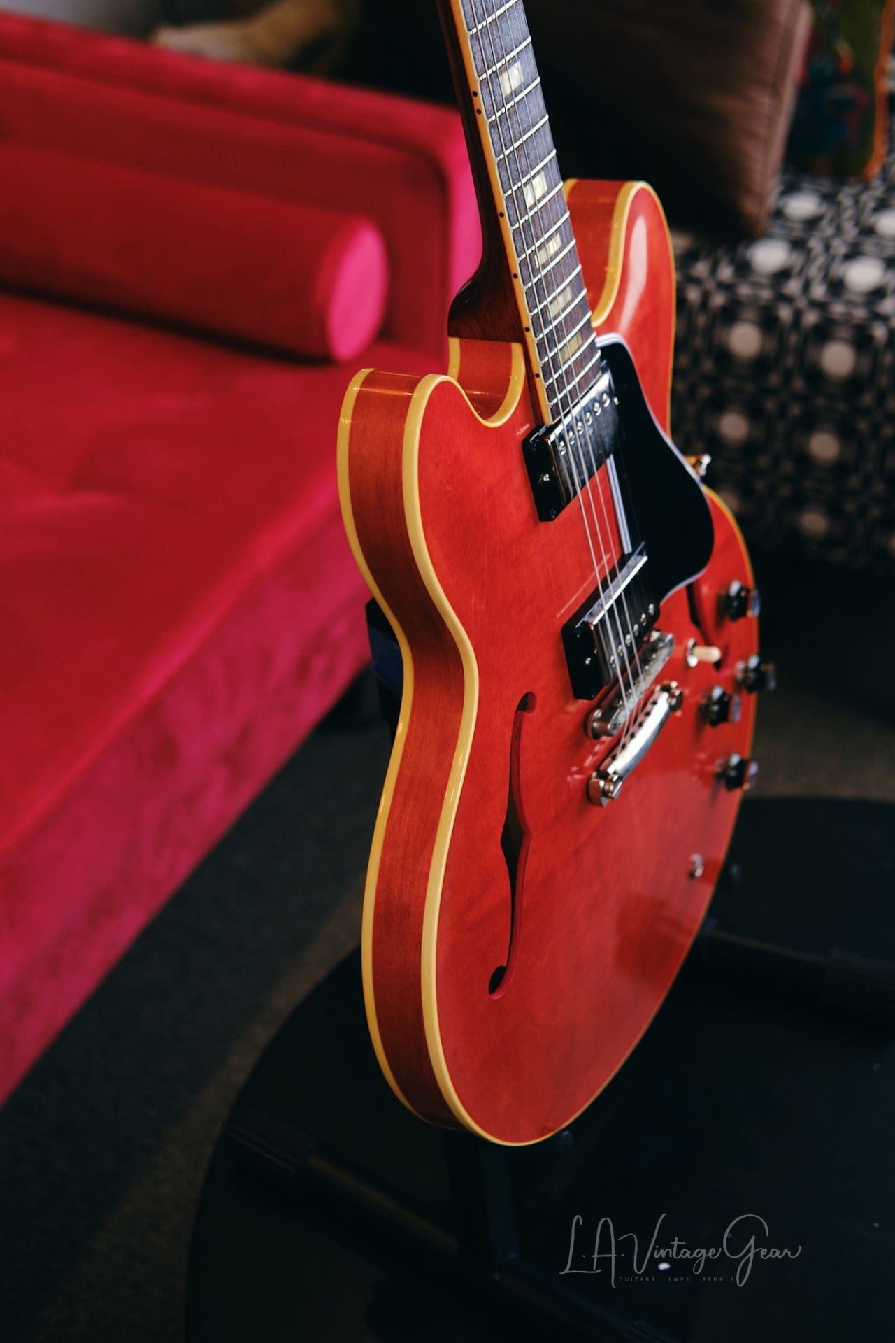 Gibson ES-335 Semi-Hollowbody '64 Historic Reissue Electric Guitar (2021) - Watermelon Red Finish - Image 12
