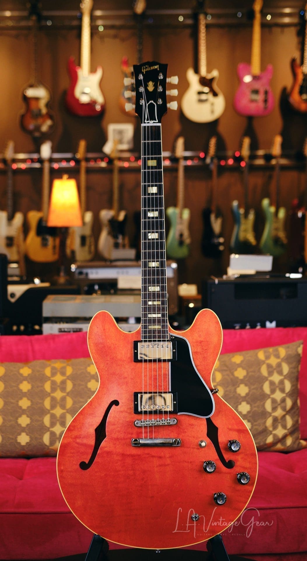 Gibson ES-335 Semi-Hollowbody '64 Historic Reissue Electric Guitar (2021) - Watermelon Red Finish