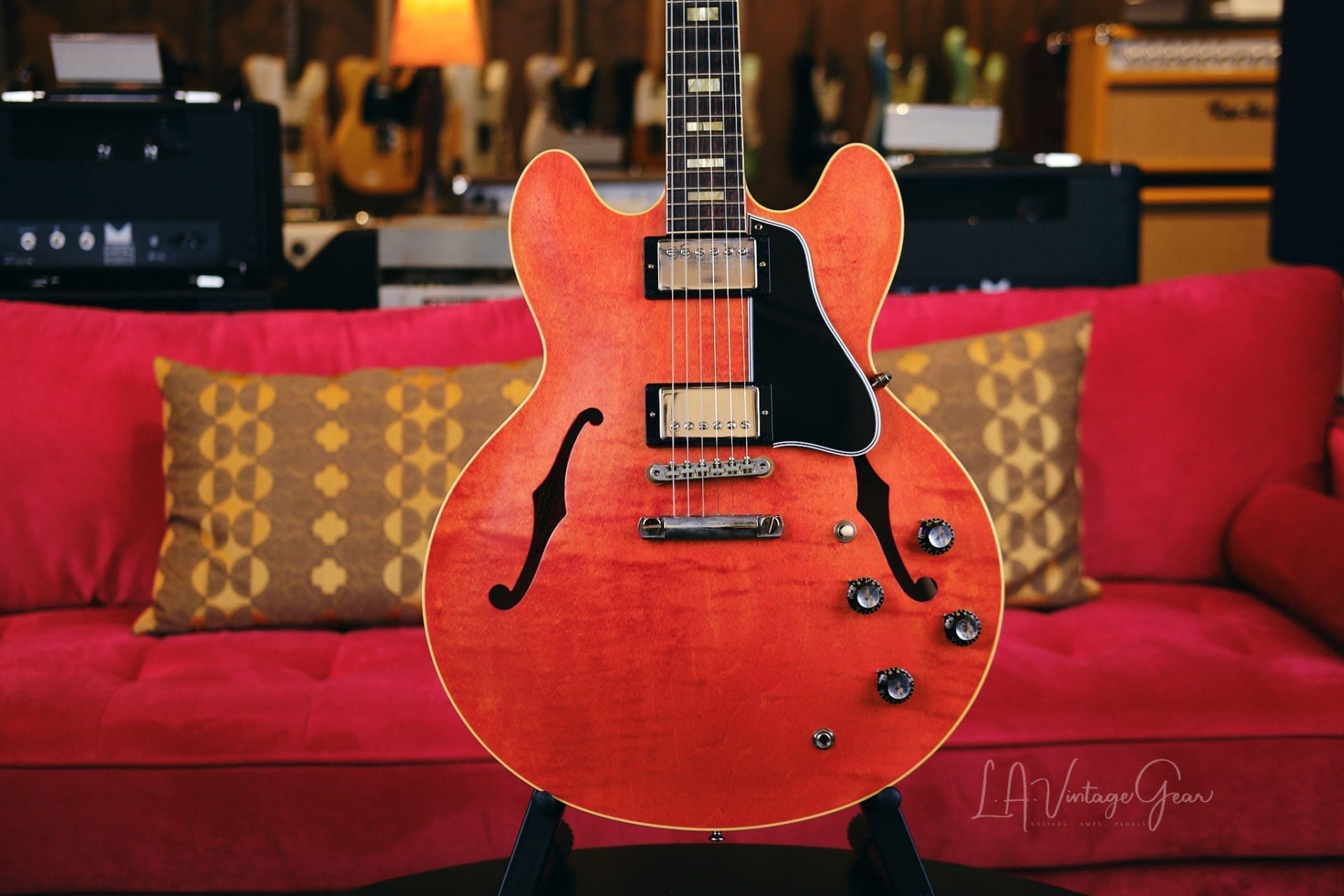 Gibson ES-335 Semi-Hollowbody '64 Historic Reissue Electric Guitar (2021) - Watermelon Red Finish - Image 2