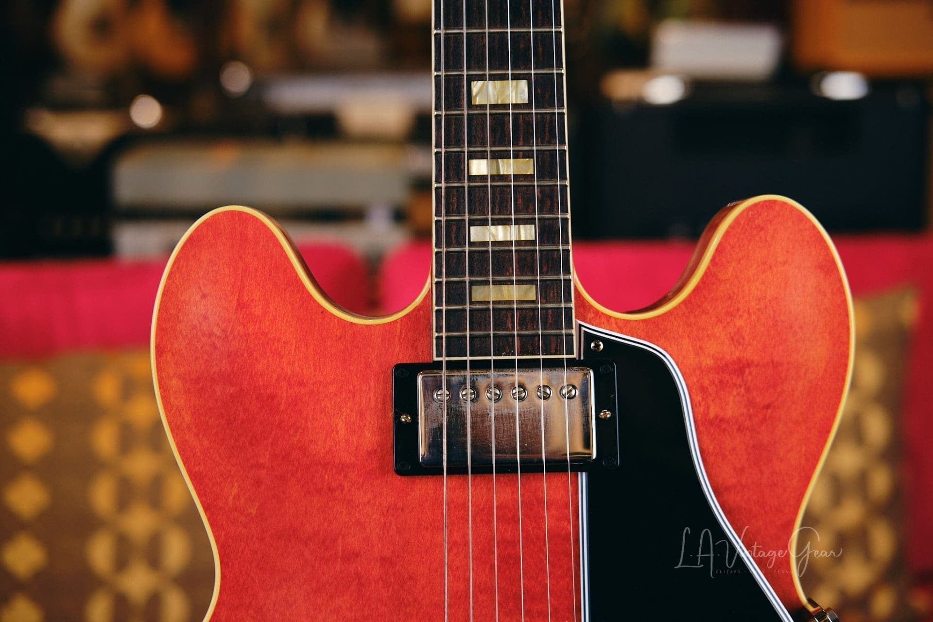 Gibson ES-335 Semi-Hollowbody '64 Historic Reissue Electric Guitar (2021) - Watermelon Red Finish - Image 3