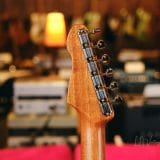 Rutters ‘Koacaster’ Custom S-Style Electric Guitar – Koa Top, Brazilian Rosewood Fingerboard & Budz Pickups!