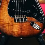 Rutters ‘Koacaster’ Custom S-Style Electric Guitar – Koa Top, Brazilian Rosewood Fingerboard & Budz Pickups!