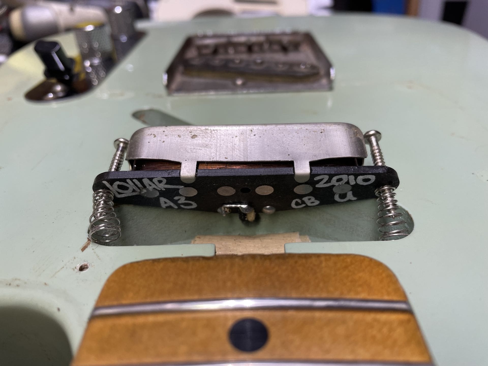 Danocaster Single Cut Electric Guitar - Seafoam Green Finish & Lollar Pickups! - Image 25