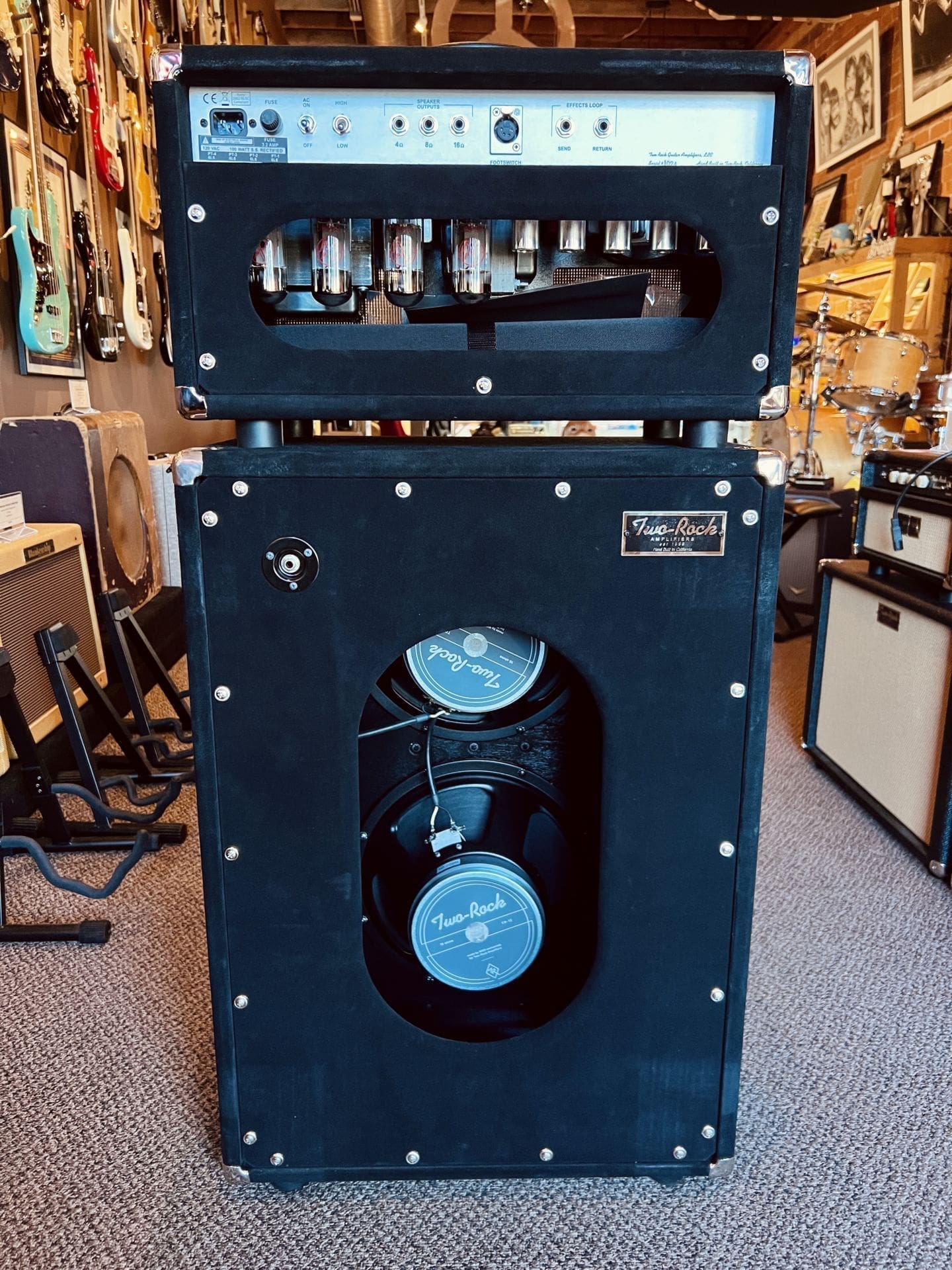 Two Rock Classic Reverb Signature 100/50 Watt Head & 2x12 Cab - Black Suede - Brand New! - Image 9