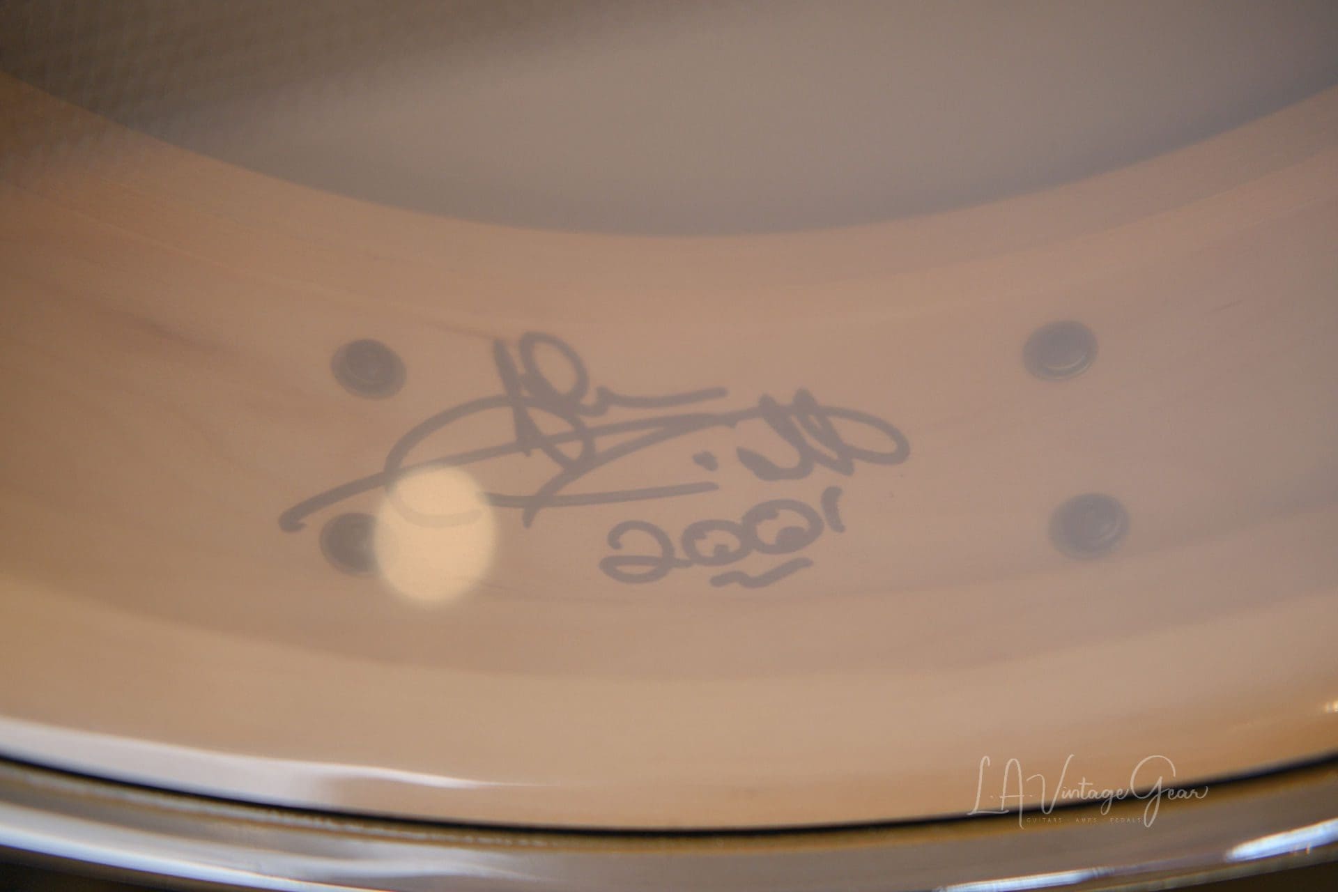 Craviotto DW Wood Snare in Blue 3.5"x14" - Owned by Abe Laboriel Jr! - Image 7