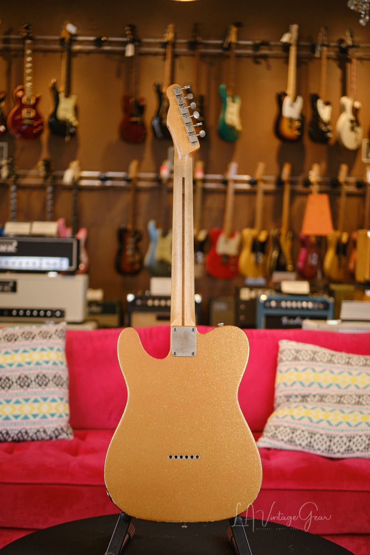 Danocaster Single Cut - In a Tangelo Sparkle Finish with Mono Gig Bag! - Image 7