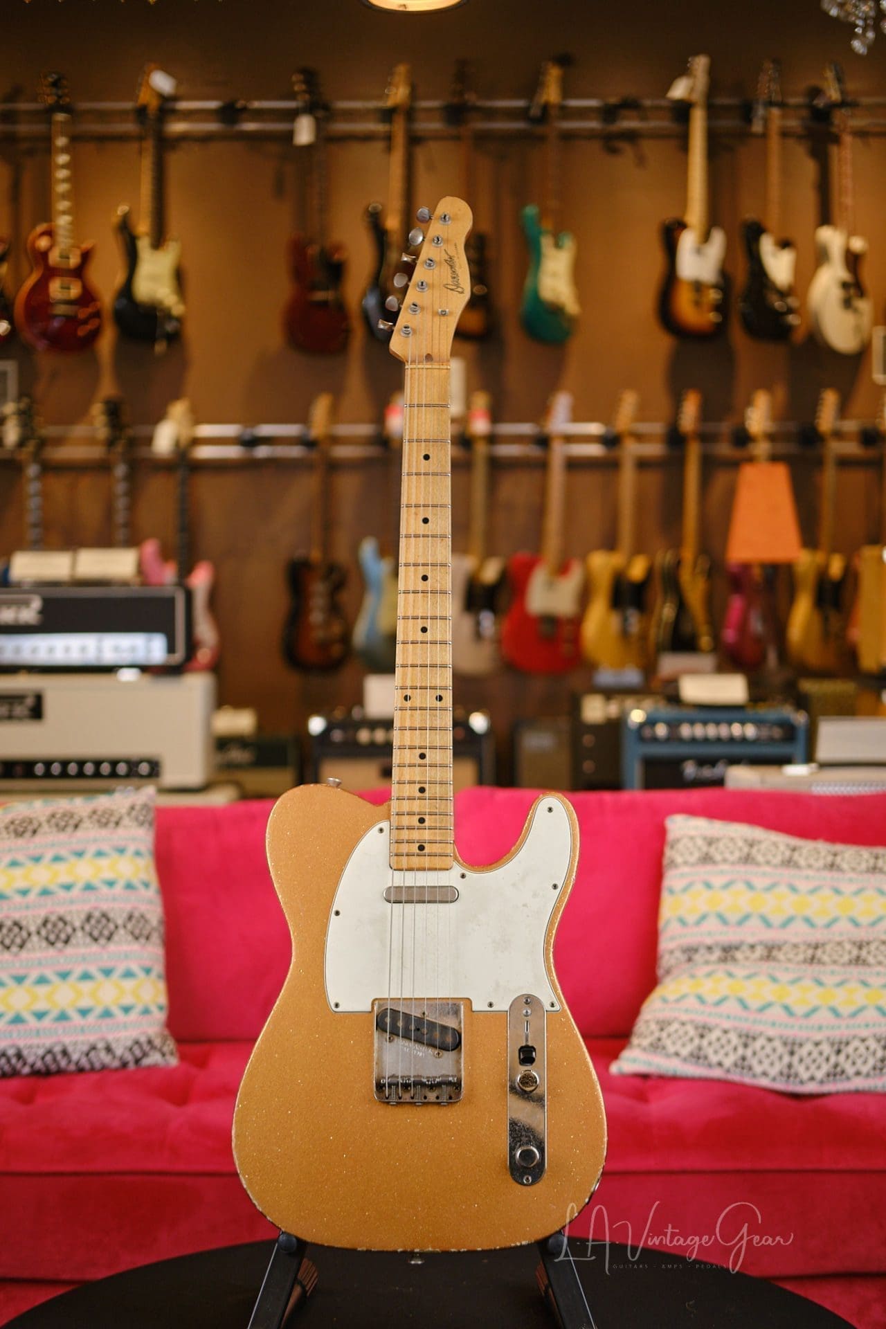 Danocaster Single Cut - In a Tangelo Sparkle Finish with Mono Gig Bag!