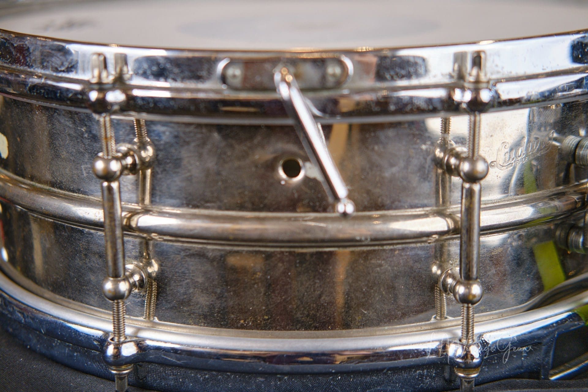 Ludwig All Around 1920's Nickel over Brass Snare 5"x14" - Owned by Abe Laboriel Jr! - Image 5
