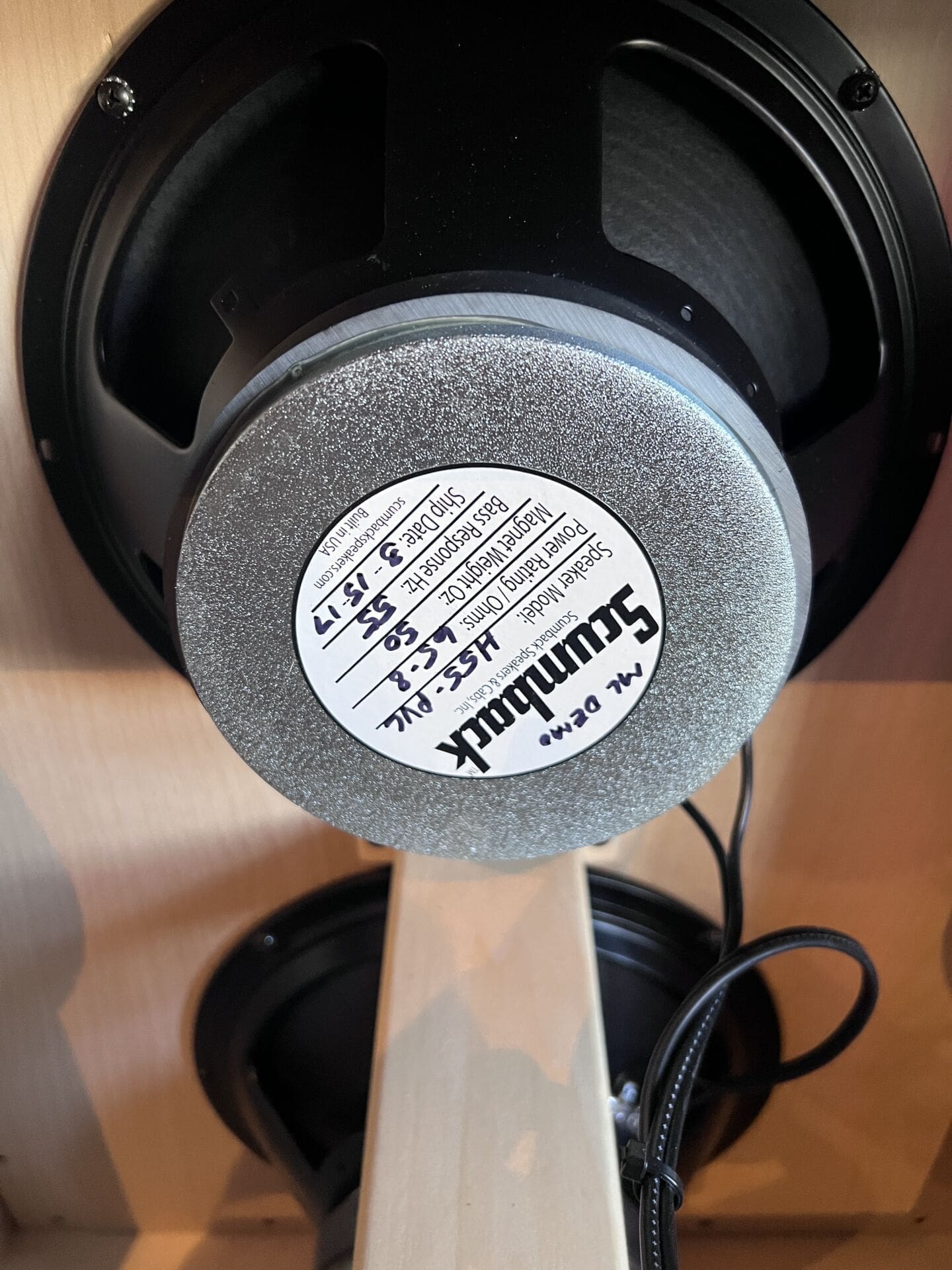 Kerry Wright 2 x 12 Guitar Speaker Cabinet- Black Tolex - Scumback H55-PVC's - Image 11