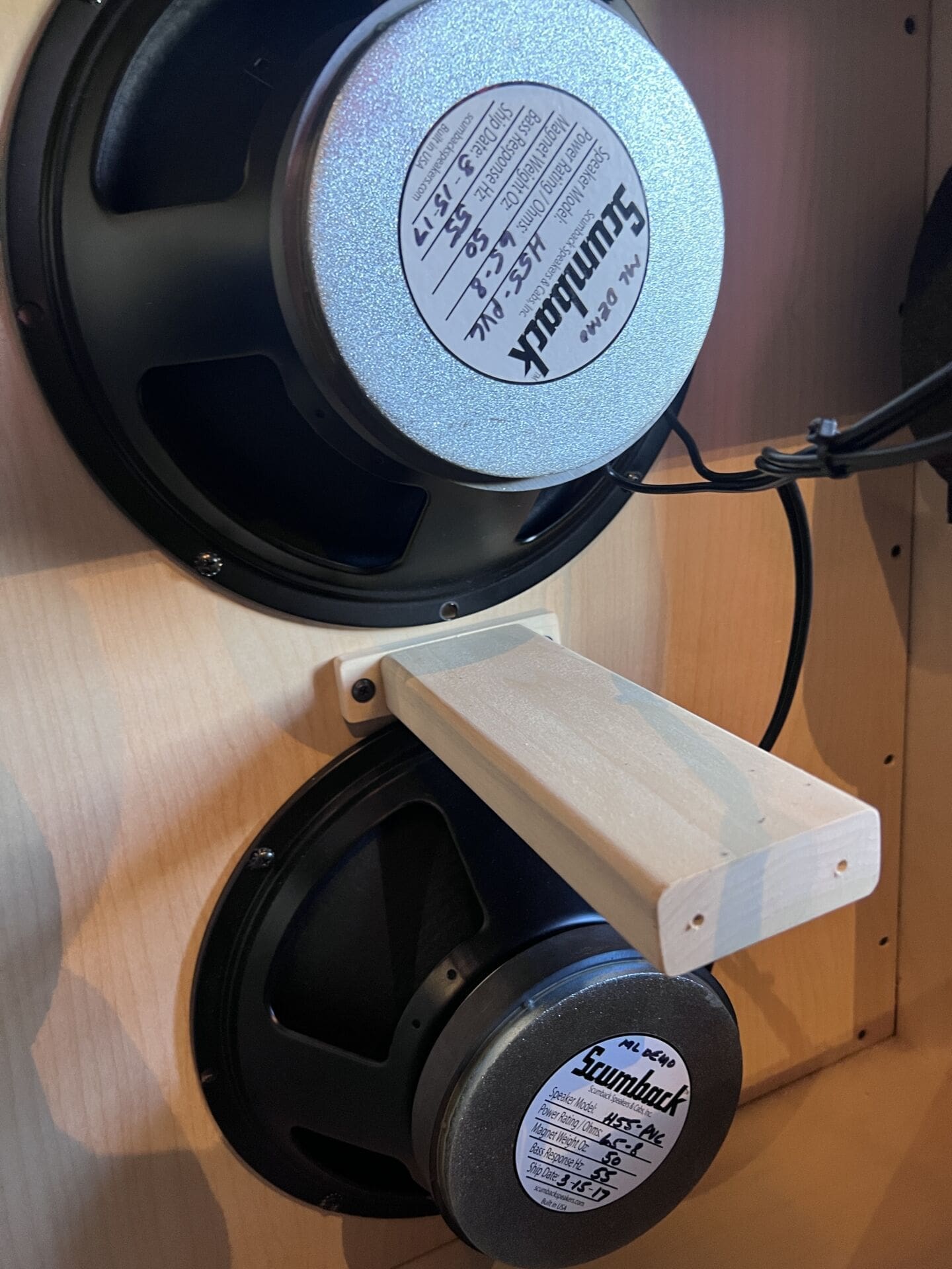 Kerry Wright 2 x 12 Guitar Speaker Cabinet- Black Tolex - Scumback H55-PVC's - Image 12