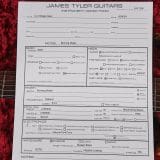 James Tyler ‘Burning Water’ Finish Electric Guitar – with Bare Wood Arm Contour – Brand New In Stock!
