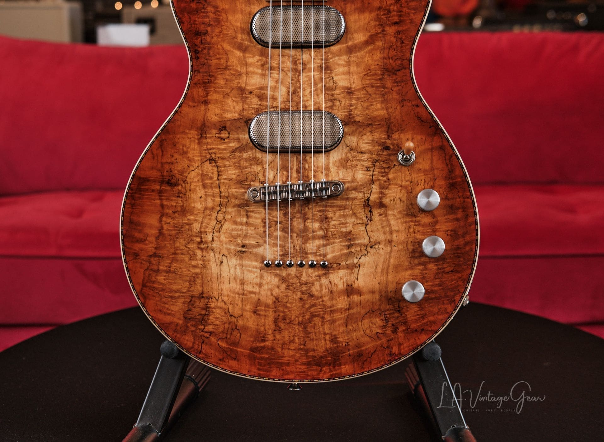 Versoul Henry Custom Electric Guitar #0524 - with Visa Birch Burl Top, Namm Demo! - Image 5