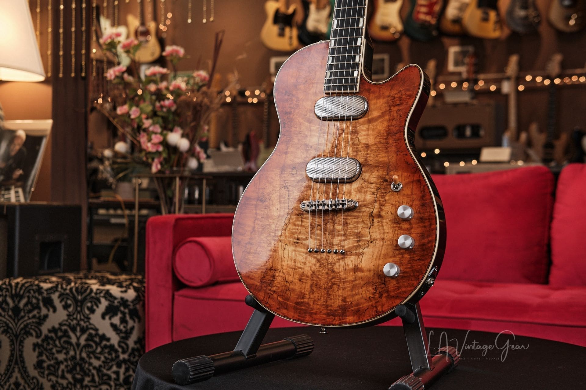 Versoul Henry Custom Electric Guitar #0524 - with Visa Birch Burl Top, Namm Demo! - Image 2