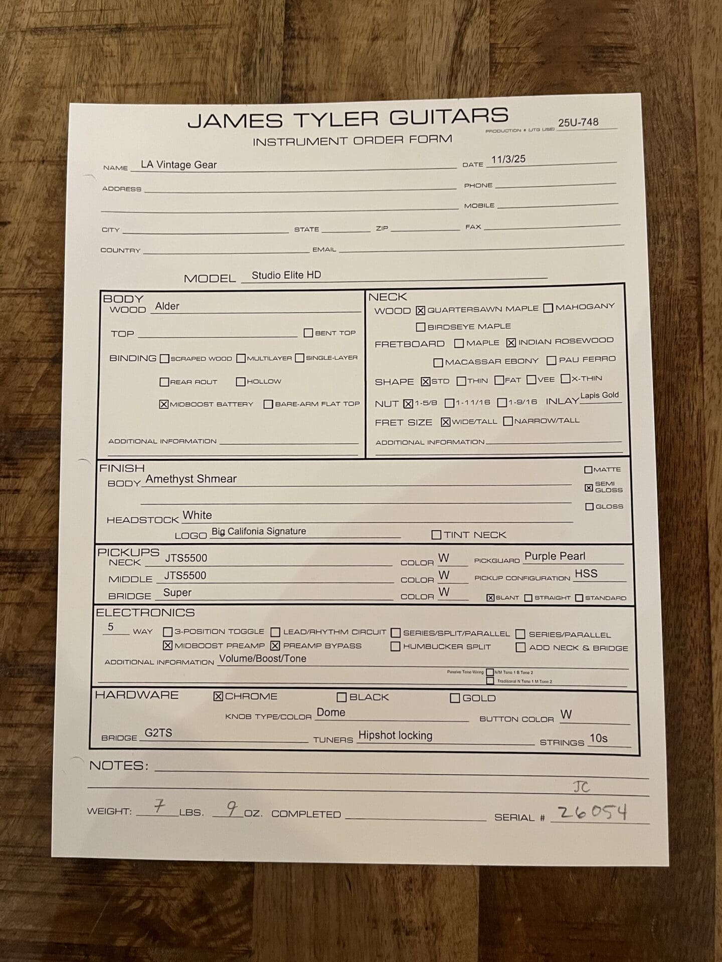 James Tyler Studio Elite HD Electric Guitar - New in Amethyst Shmear! - Image 10