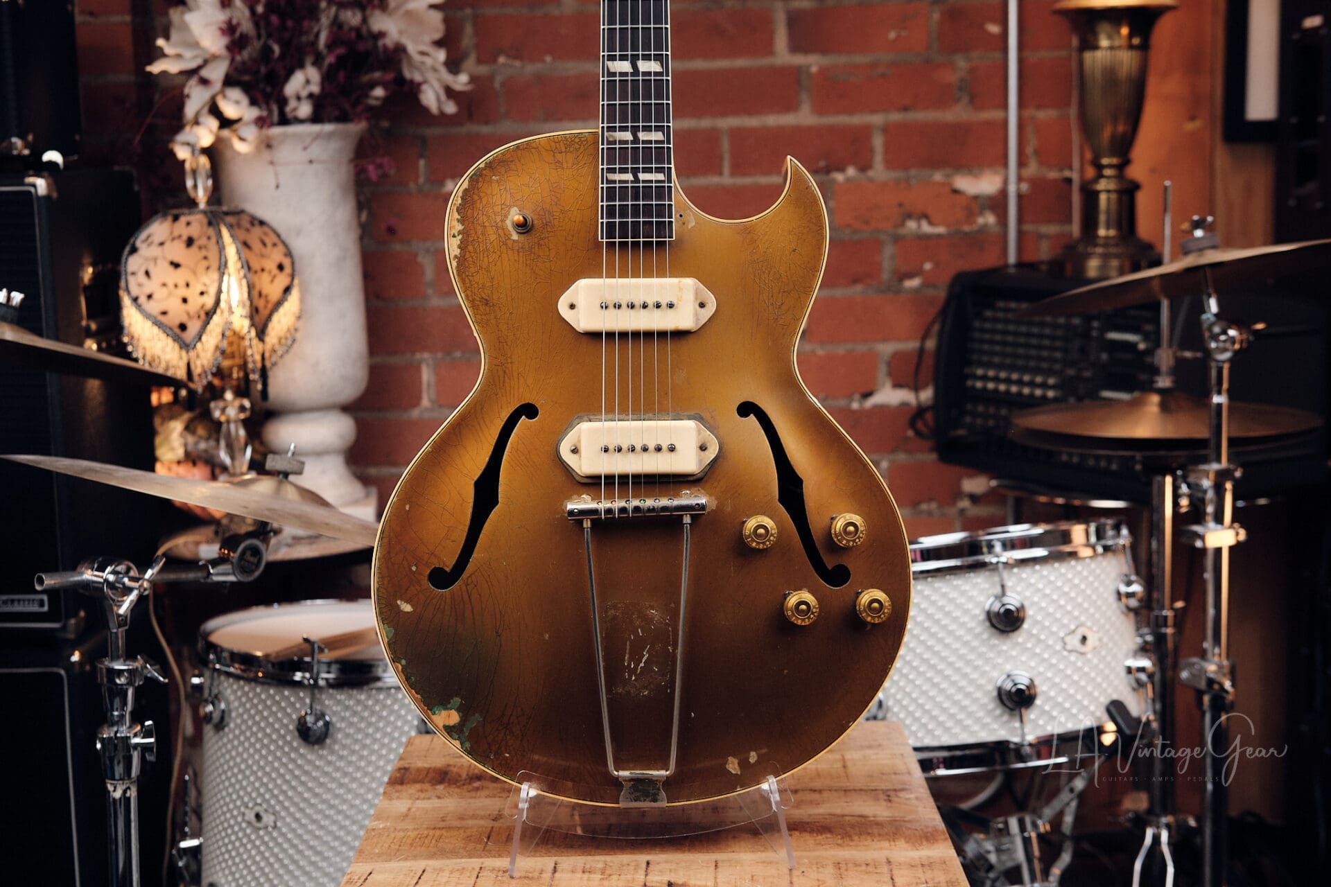1954 Gibson ES-295 Gold Hollowbody - Original P-90s, Lifton Case, 6 lbs. 7 oz! - Image 2