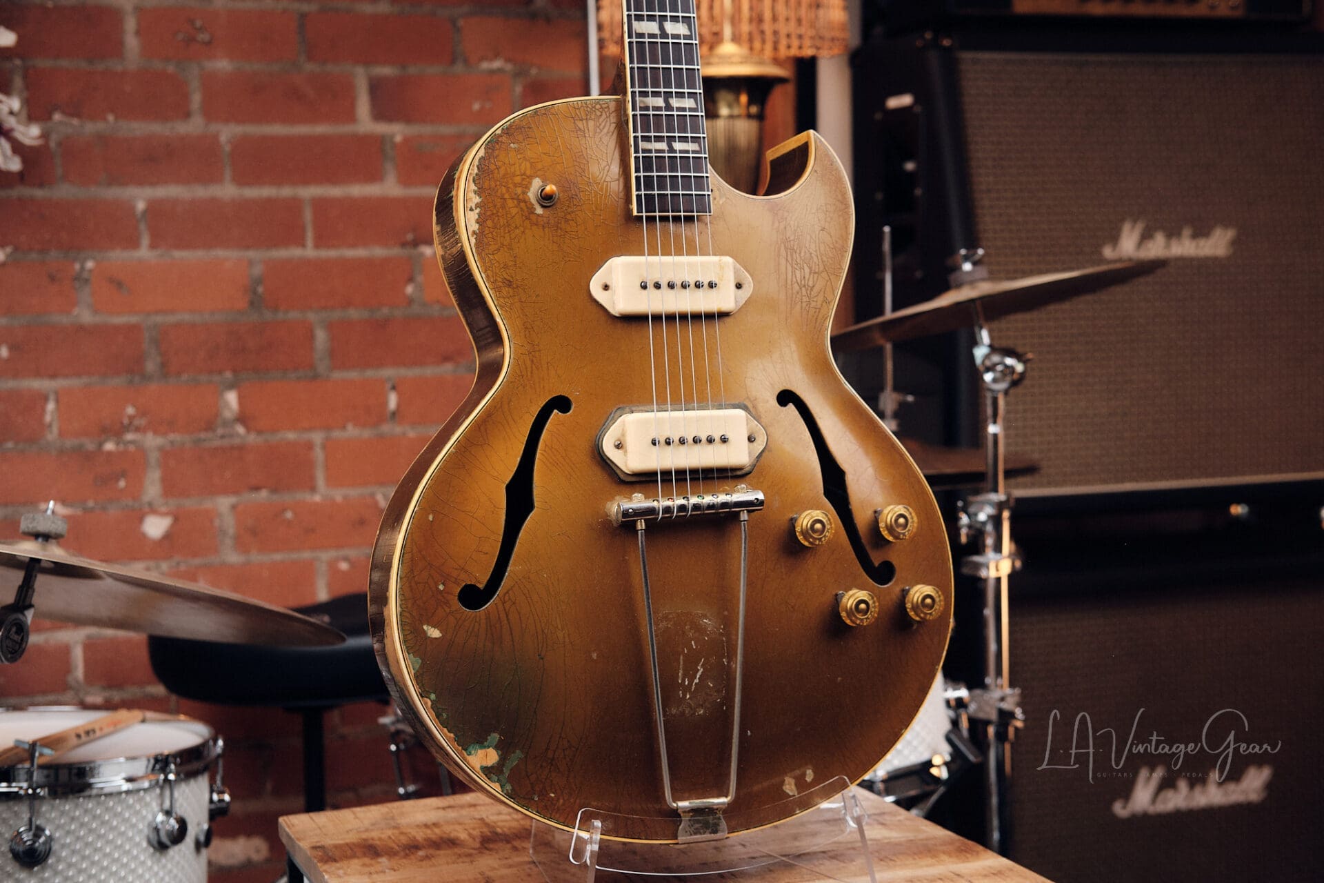 1954 Gibson ES-295 Gold Hollowbody - Original P-90s, Lifton Case, 6 lbs. 7 oz! - Image 3
