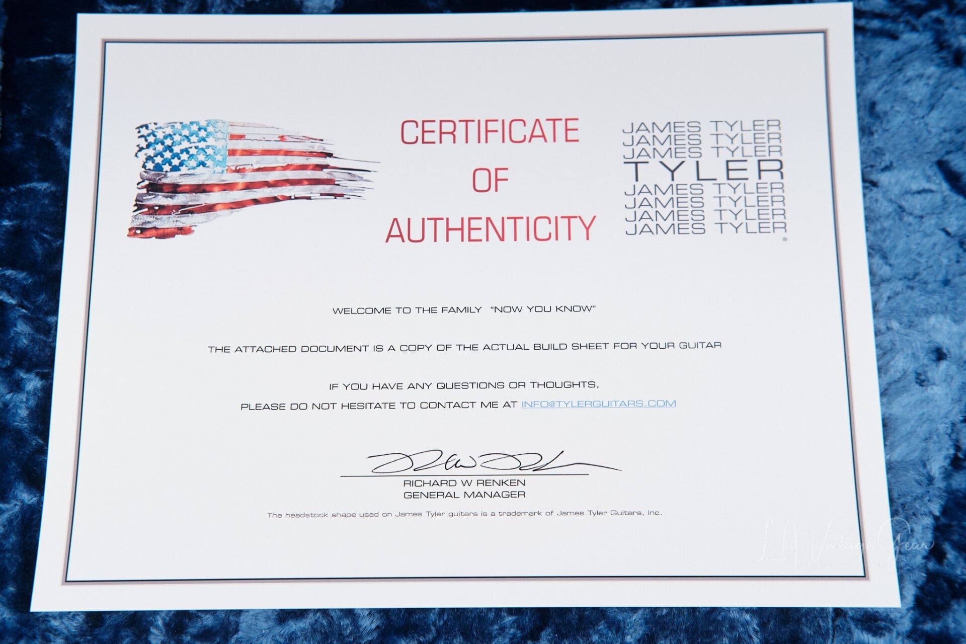 James Tyler USA 250 Studio Elite HDX Electric Guitar - #10 of 25! Red White and Blue Shmear! - Image 12
