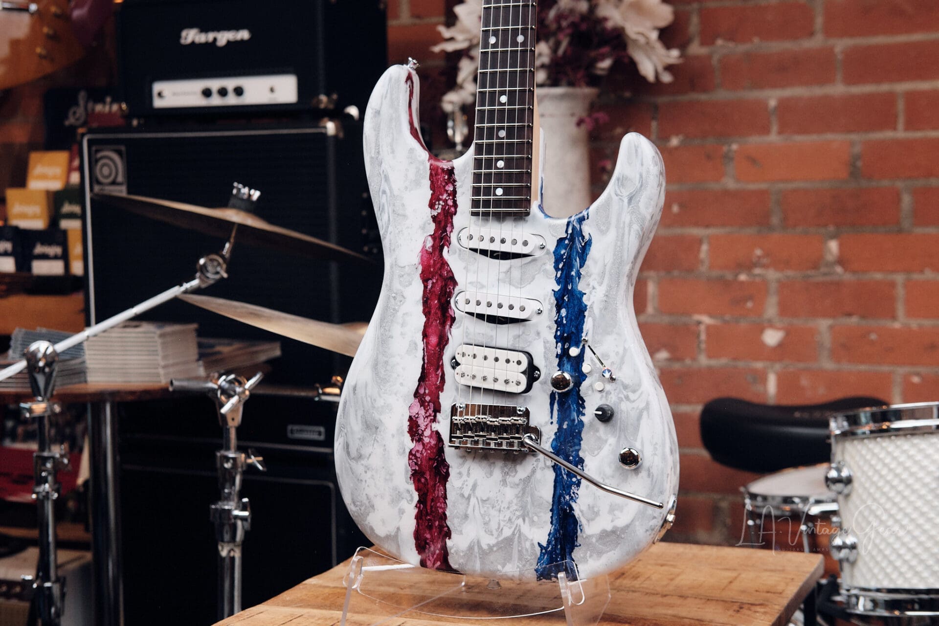 James Tyler USA 250 Studio Elite HDX Electric Guitar - #10 of 25! Red White and Blue Shmear! - Image 4